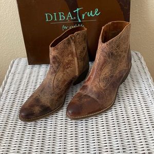 Shoe boots with inside zipper. Worn once.  Trending style, wear with most styles